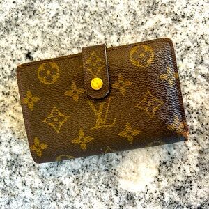 Vintage Luis Vuitton Snap Over Leather Logo Wallet. RARE. AUTHENTIC.